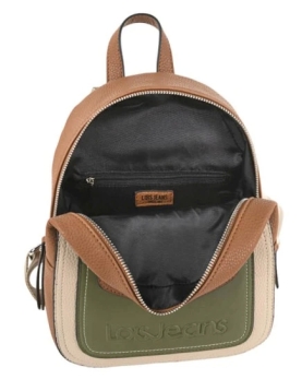 Mochila Lois Bege Castanha e Verde